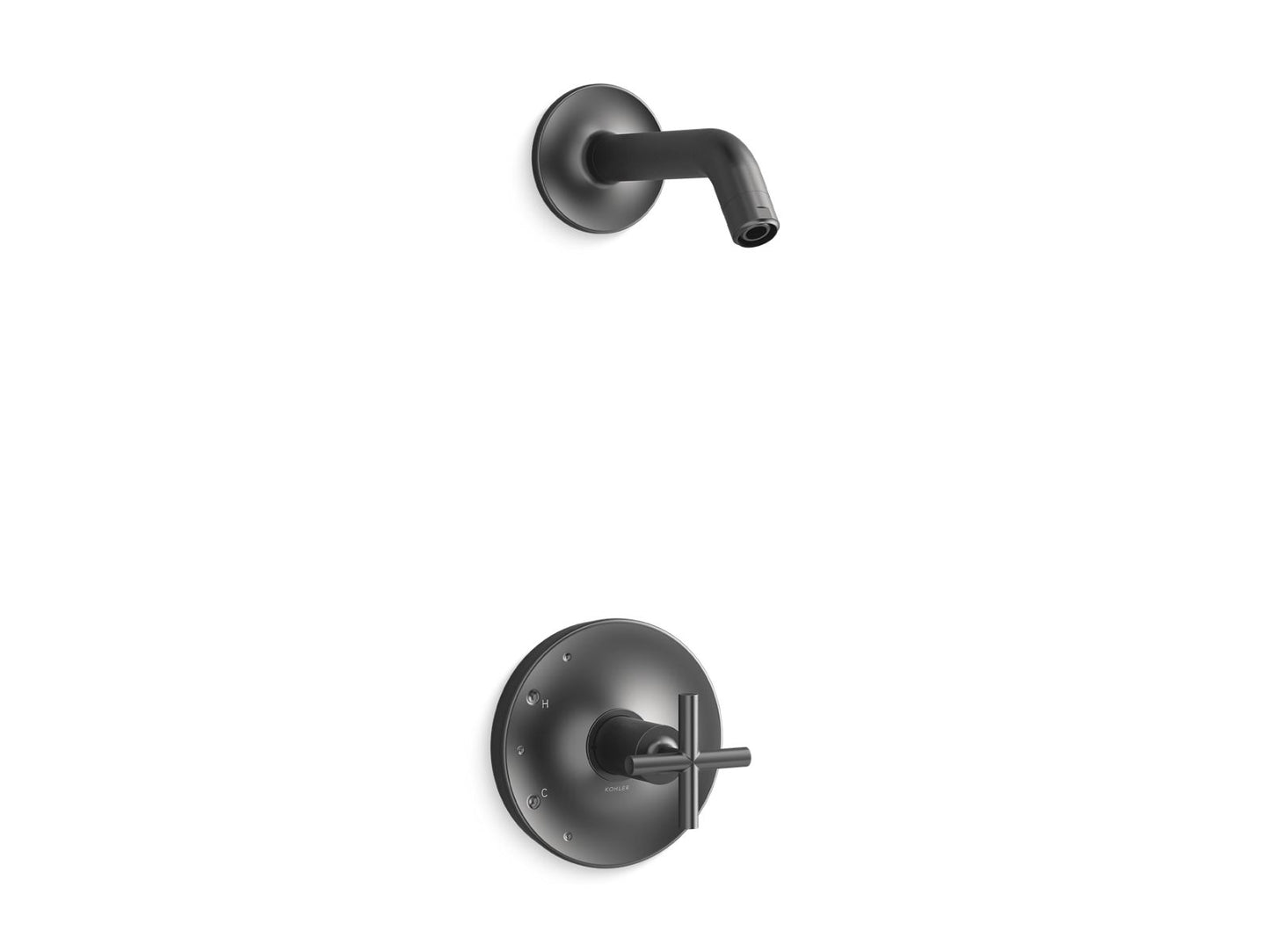KOHLER Purist Rite-Temp shower trim kit with cross handle, without showerhead