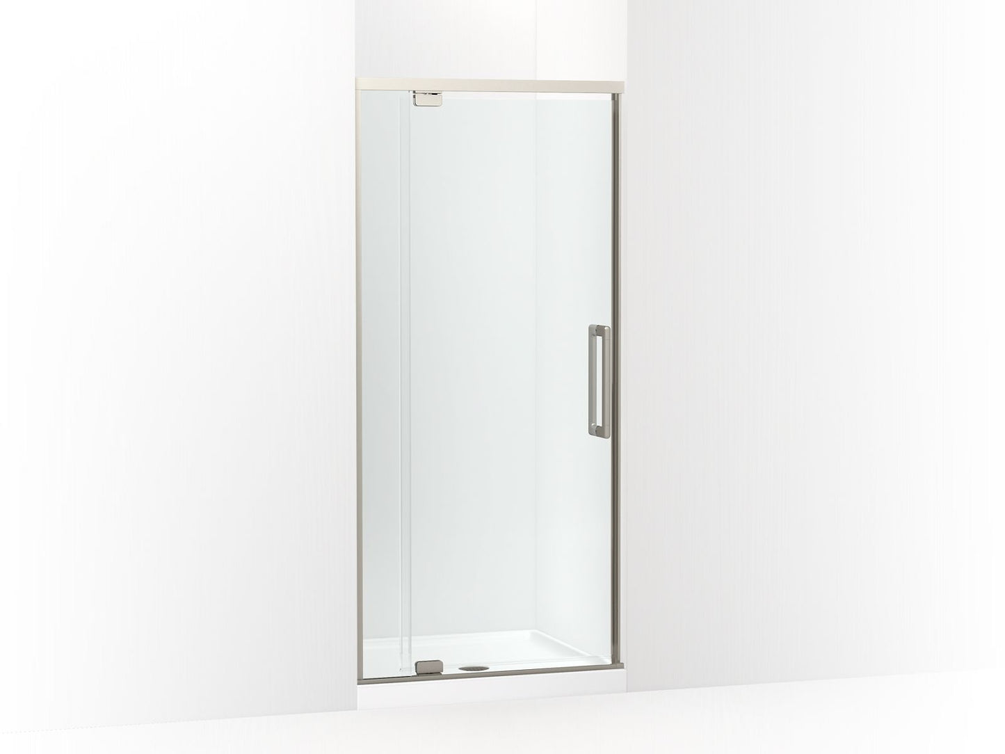 KOHLER K-CA37593-8L Statement 76" H pivot shower door with 5/16"-thick glass