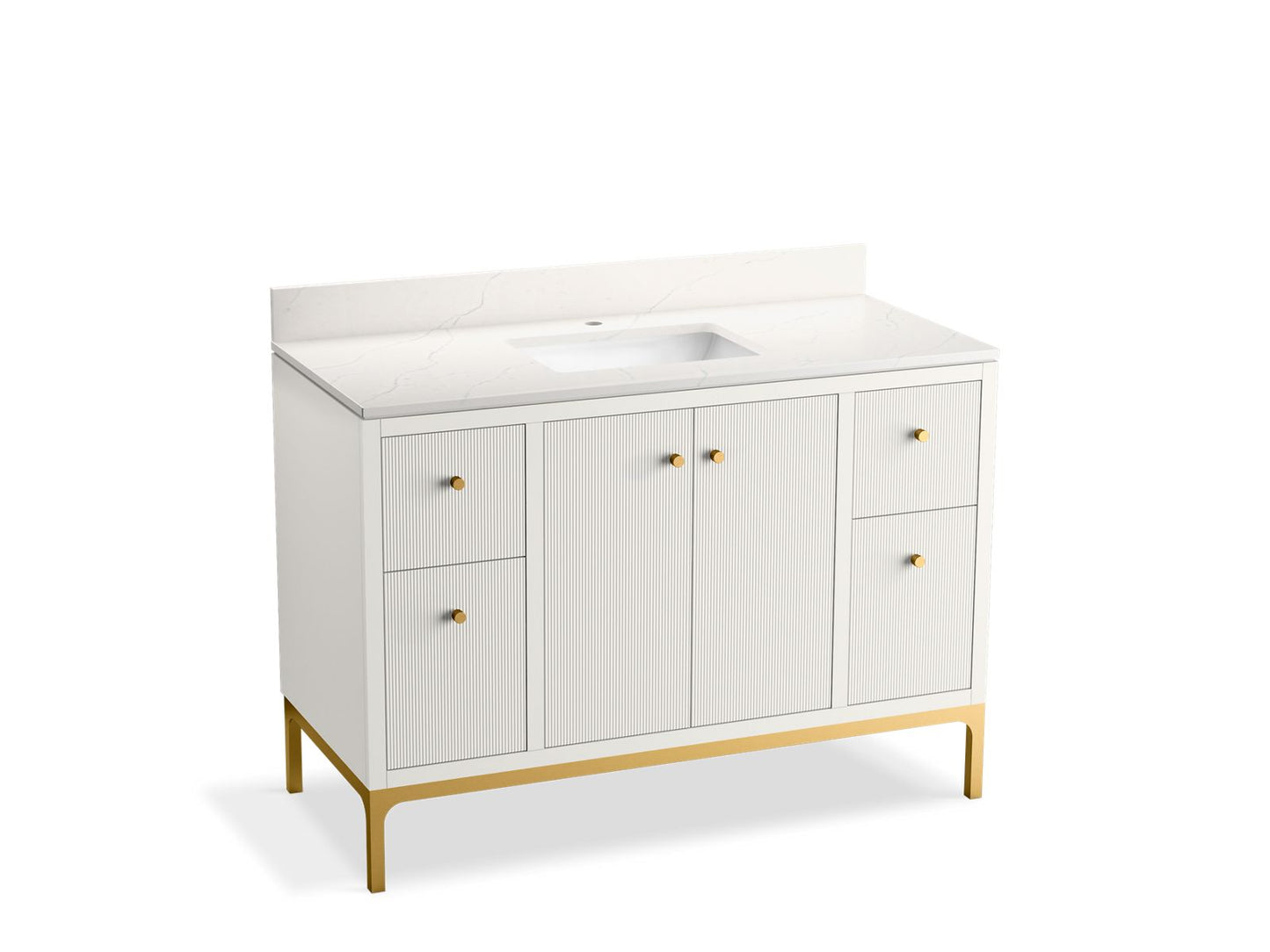 KOHLER Calpa™ 48" bathroom vanity cabinet with sink and quartz top