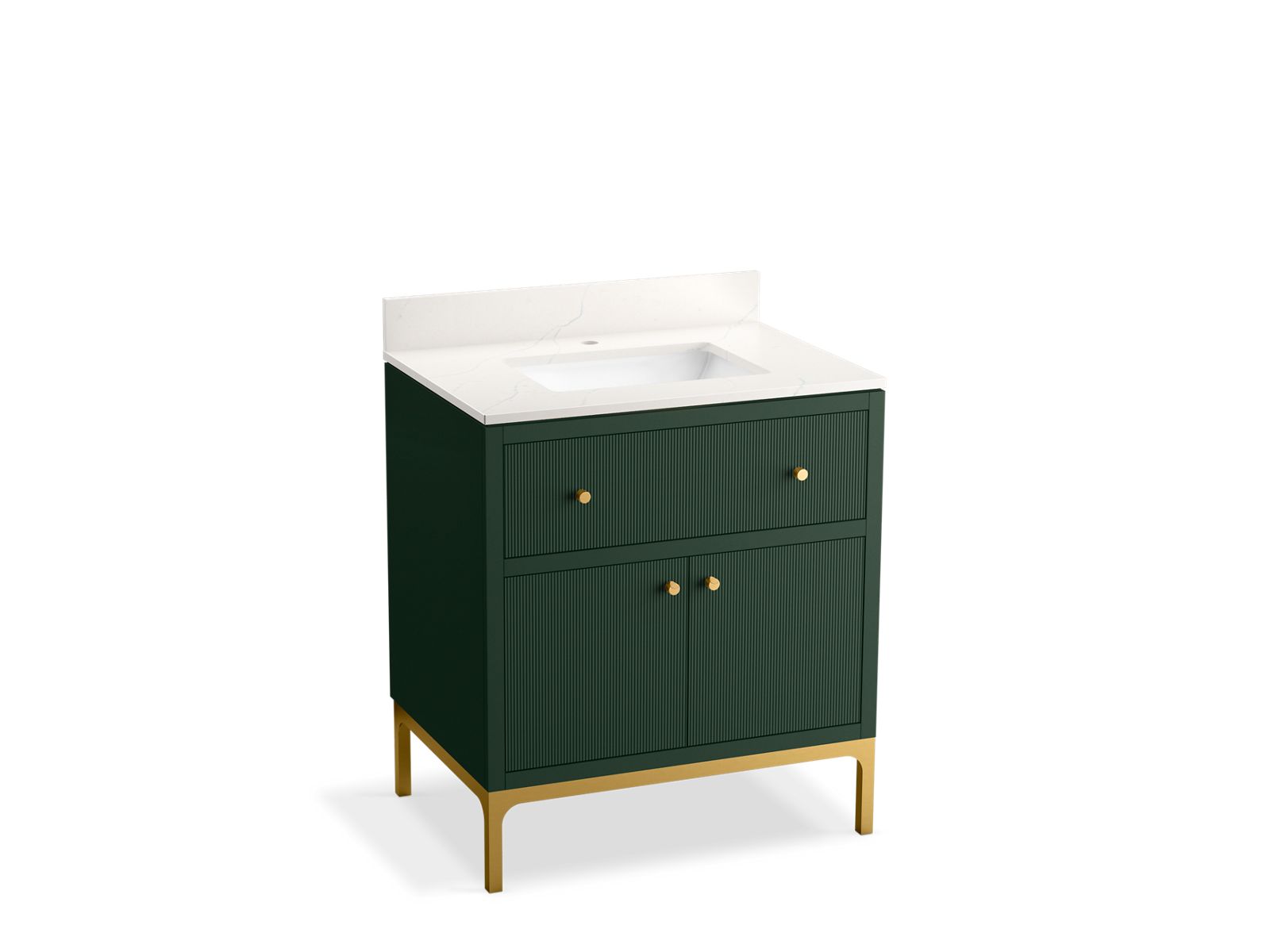 KOHLER Calpa™ 30" bathroom vanity cabinet with sink and quartz top