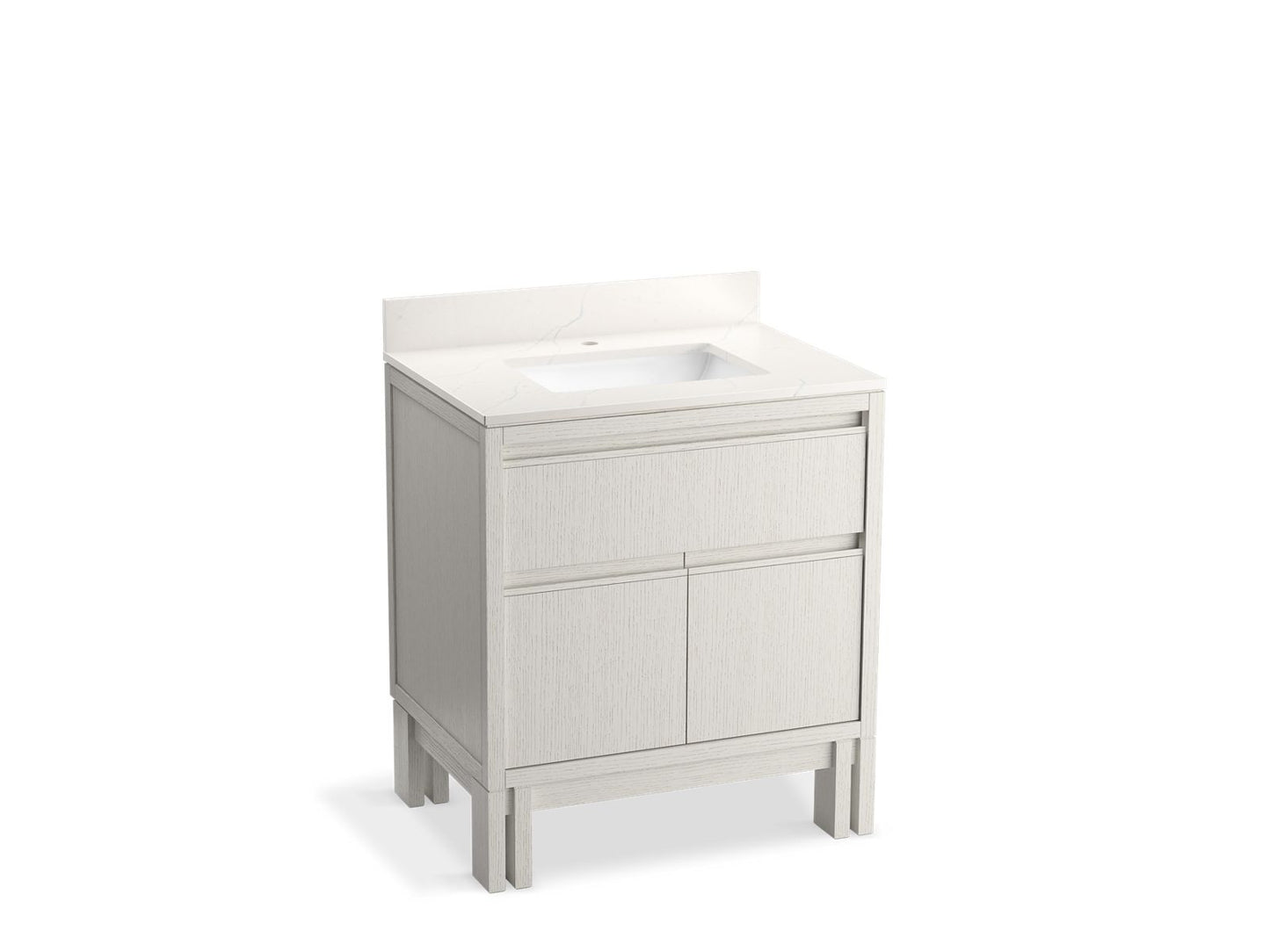 KOHLER Solive™ 30" bathroom vanity cabinet with sink and quartz top