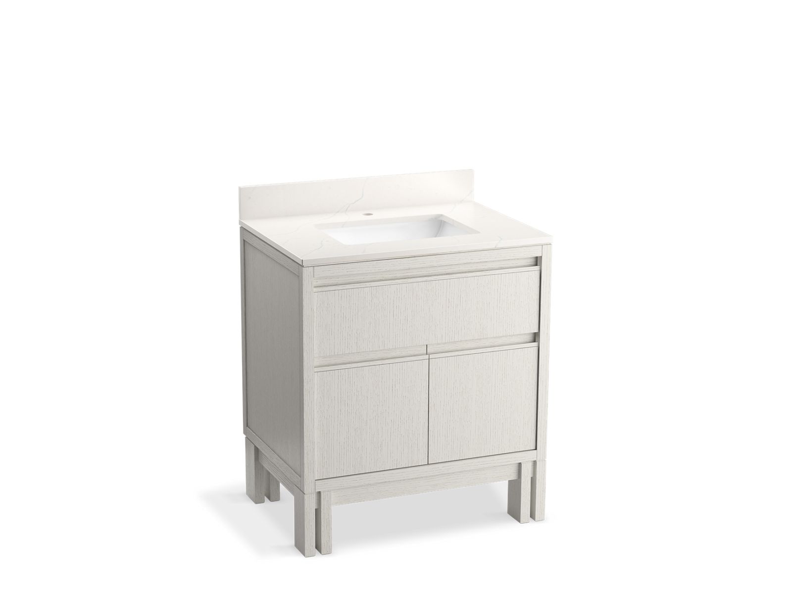 KOHLER Solive™ 30" bathroom vanity cabinet with sink and quartz top