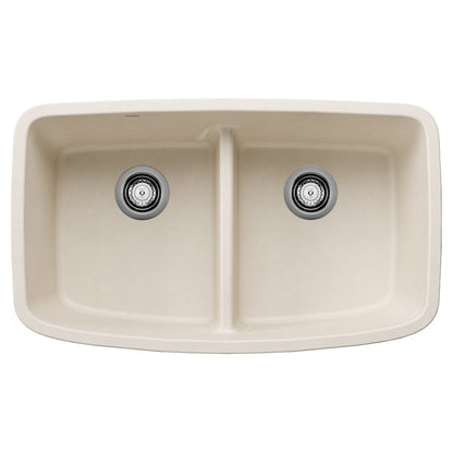 BLANCO 443089 Valea Equal Double Bowl Kitchen Sink with Low Divide - Soft White
