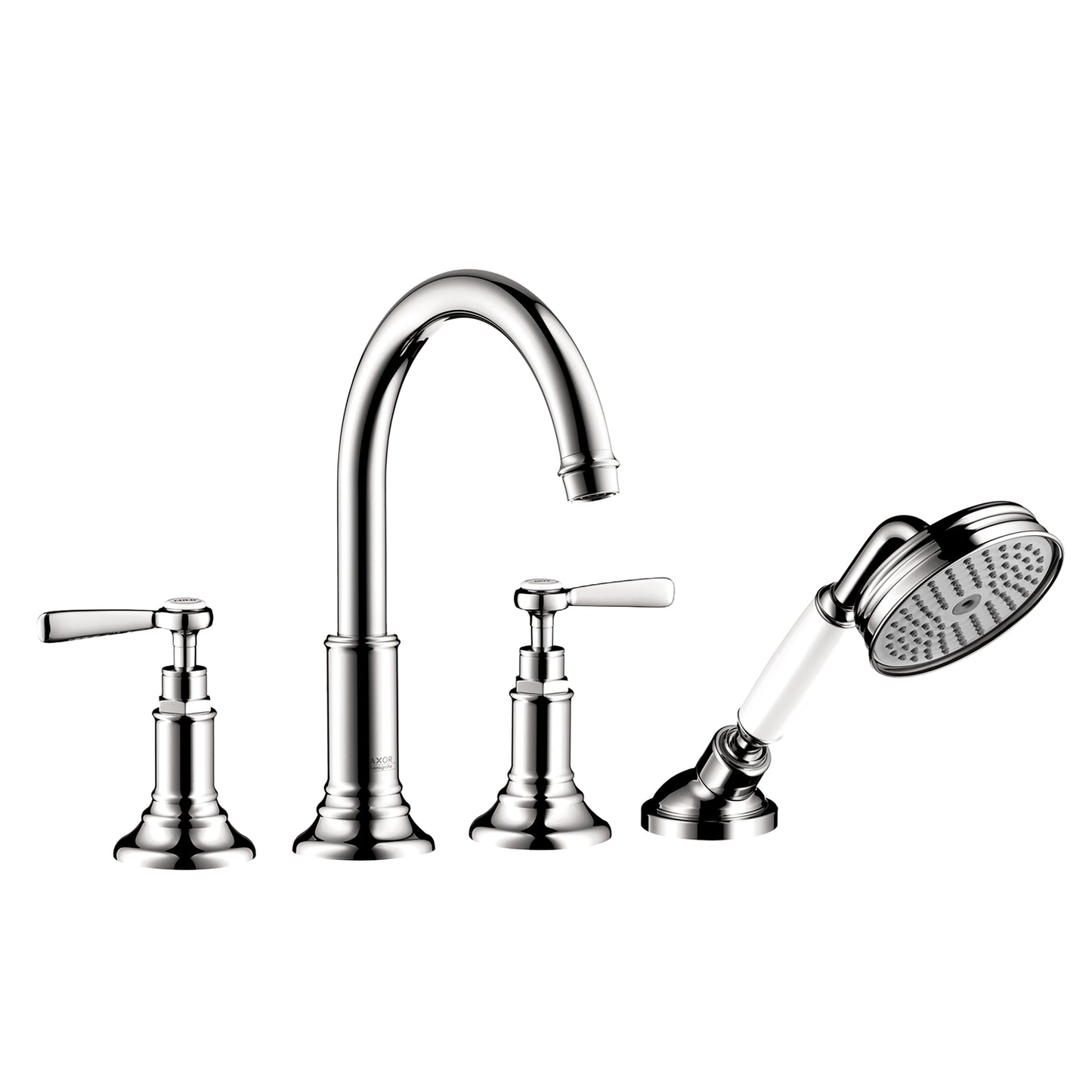 AXOR Montreux 4-Hole Roman Tub Set Trim with Lever Handles and 1.8 GPM Handshower