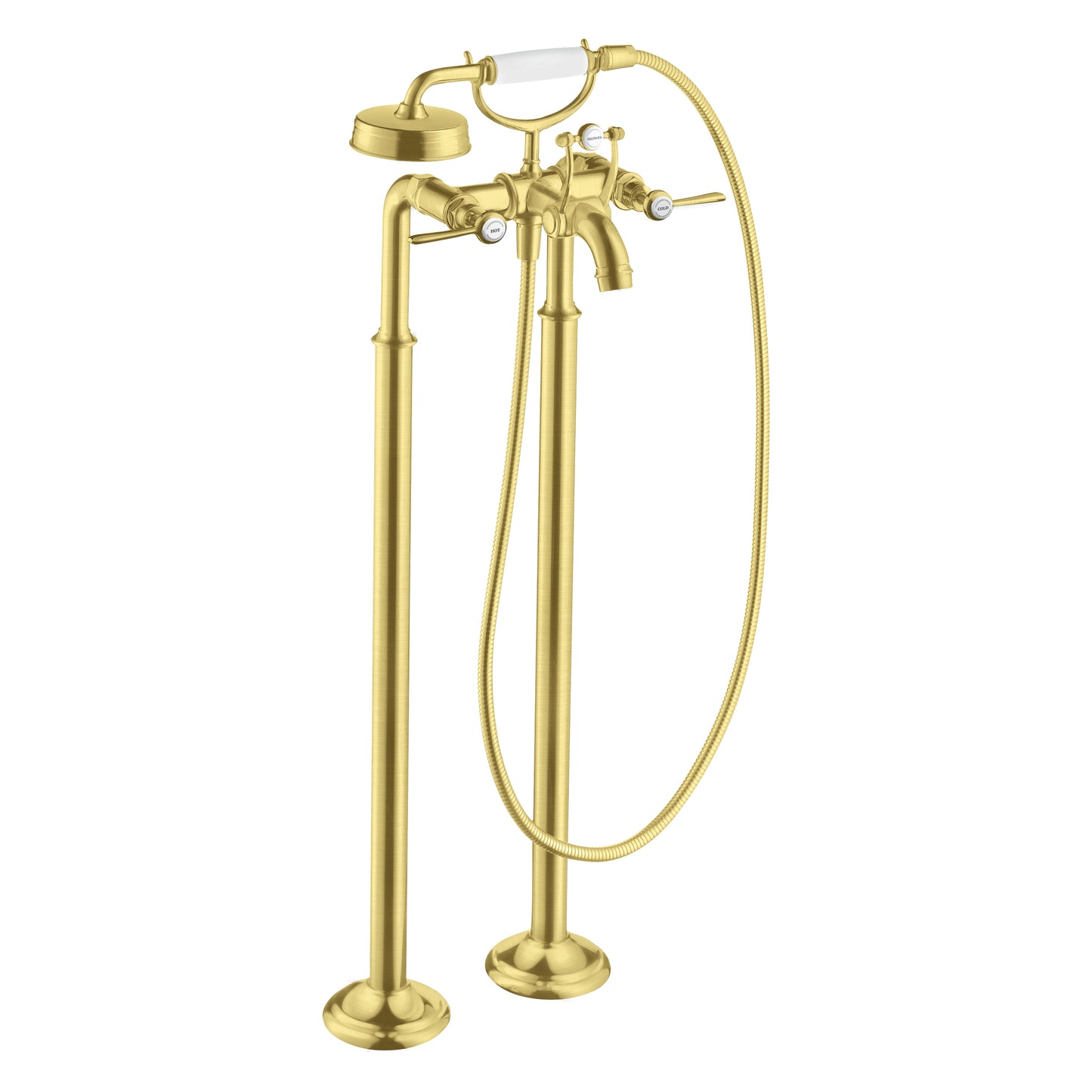 AXOR Montreux 2-Handle Freestanding Tub Filler Trim with Lever Handles and 1.8 GPM Handshower