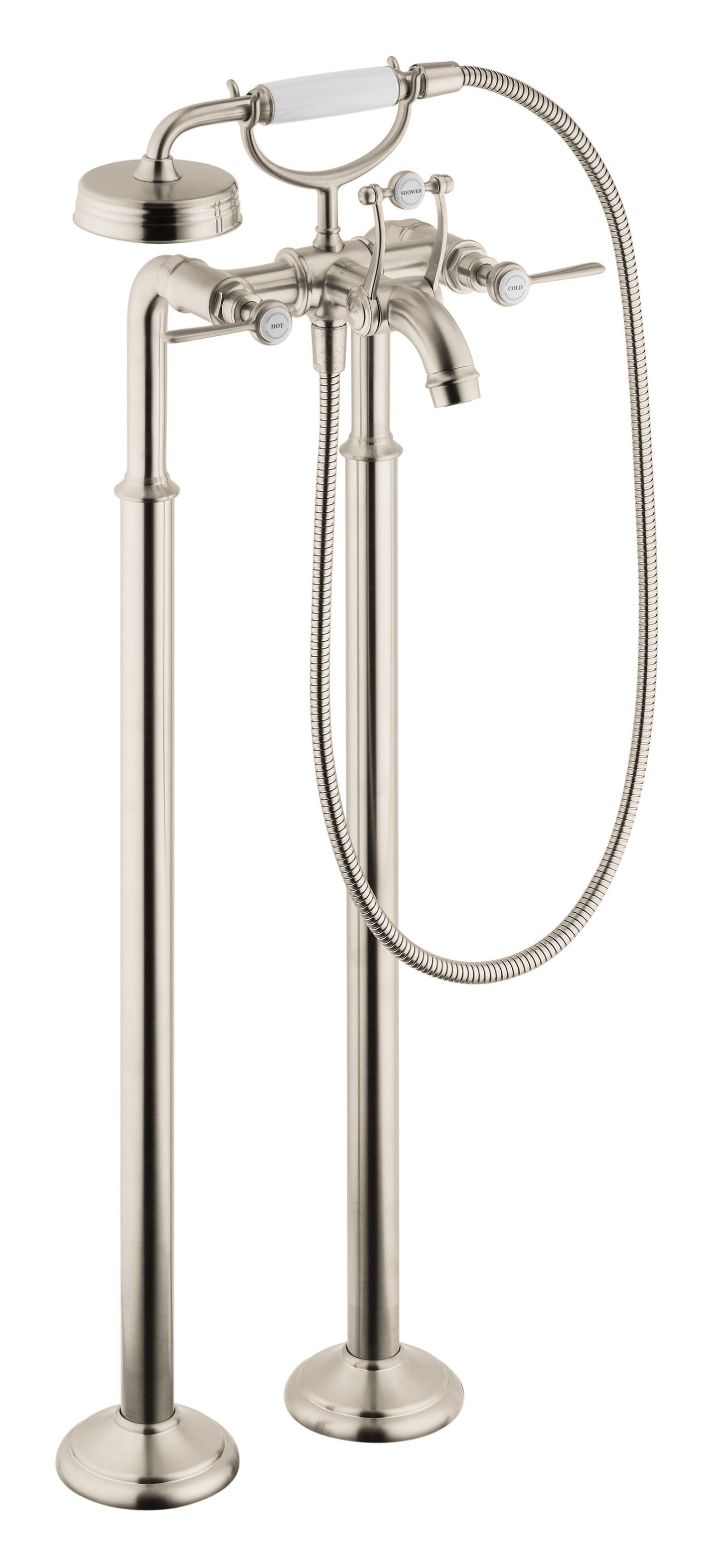 AXOR Montreux 2-Handle Freestanding Tub Filler Trim with Lever Handles and 1.8 GPM Handshower