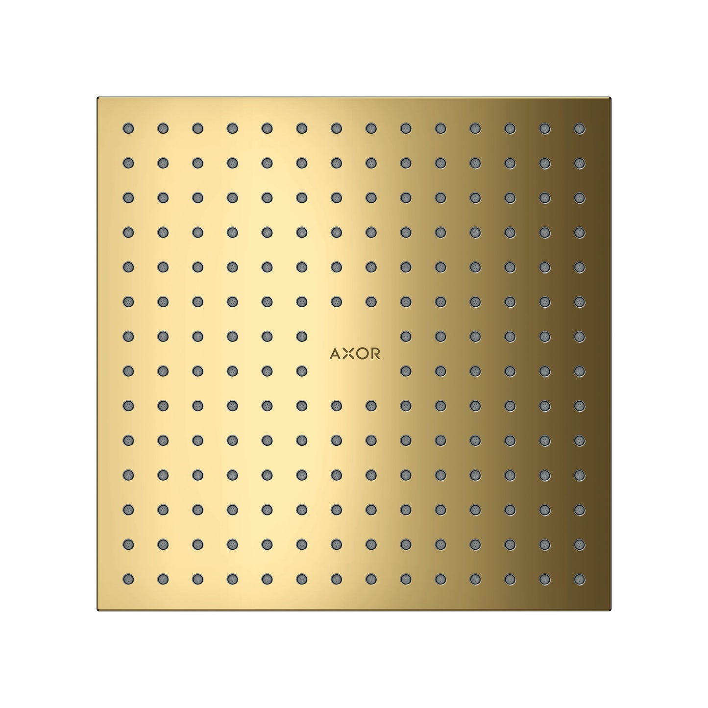 AXOR ShowerSolutions Showerhead 250 Square 2-Jet, 1.75 GPM, polished gold optic