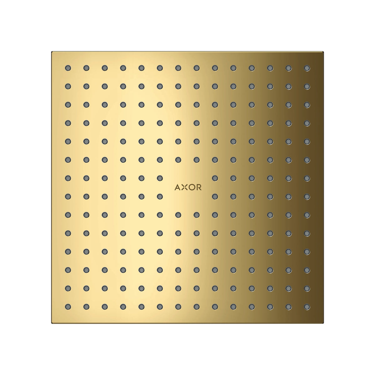 AXOR ShowerSolutions Showerhead 250 Square 2-Jet, 1.75 GPM, polished gold optic