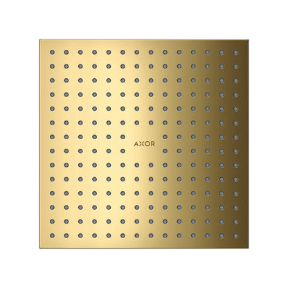 AXOR ShowerSolutions Showerhead 250 Square 2-Jet, 1.75 GPM, polished gold optic