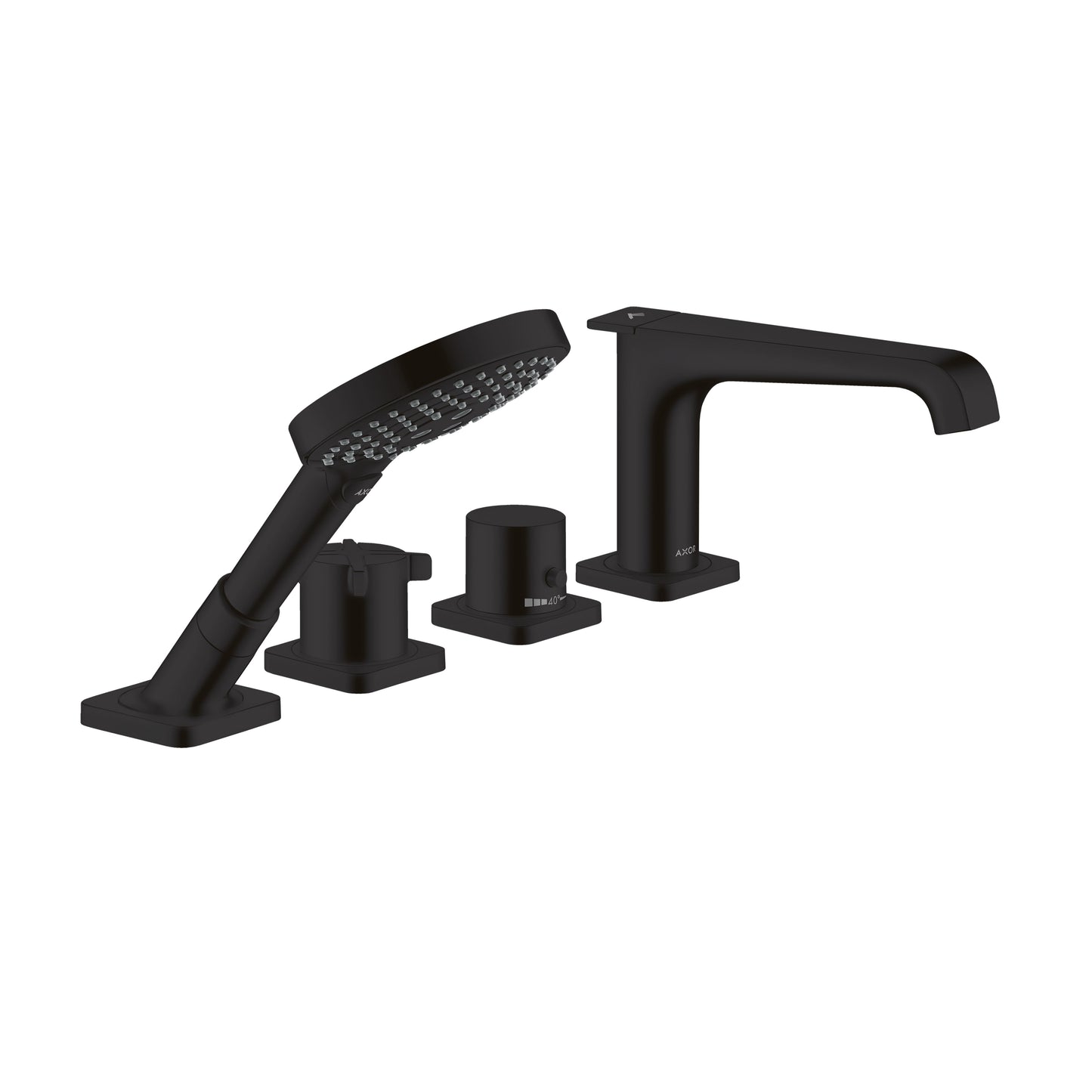 AXOR Citterio E 4-Hole Thermostatic Roman Tub Set Trim with 1.75 GPM Handshower