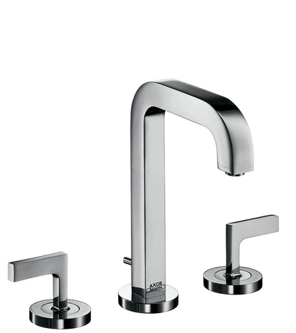 AXOR Citterio Widespread Faucet 170 with Lever Handles and Pop-Up Drain, 1.2 GPM