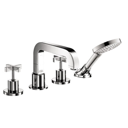 AXOR Citterio 4-Hole Roman Tub Set Trim with Cross Handles and 1.75 GPM Handshower