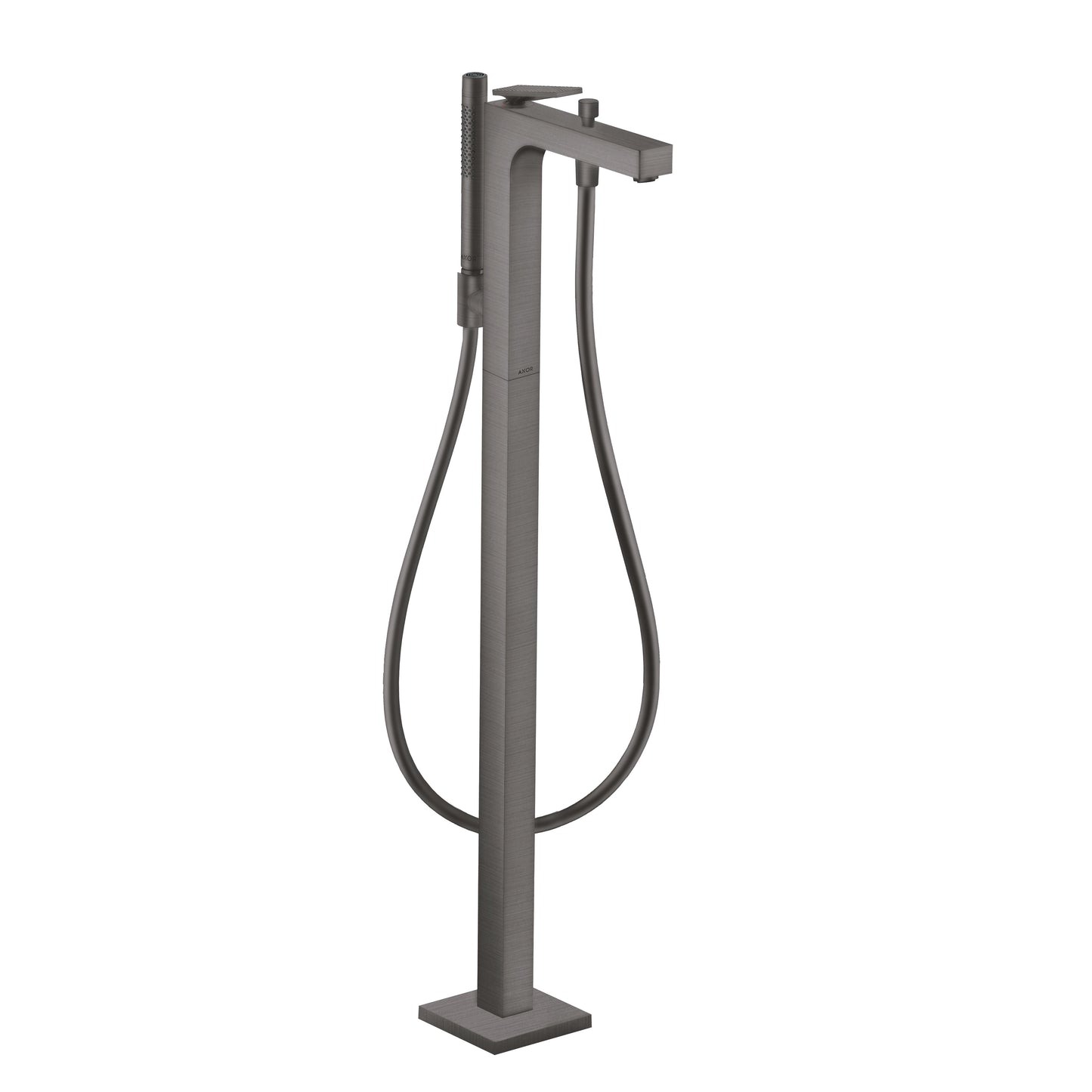 AXOR Citterio Freestanding Tub Filler Trim with 1.75 GPM Handshower- Rhombic Cut, brushed black chrome