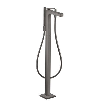 AXOR Citterio Freestanding Tub Filler Trim with 1.75 GPM Handshower- Rhombic Cut, brushed black chrome