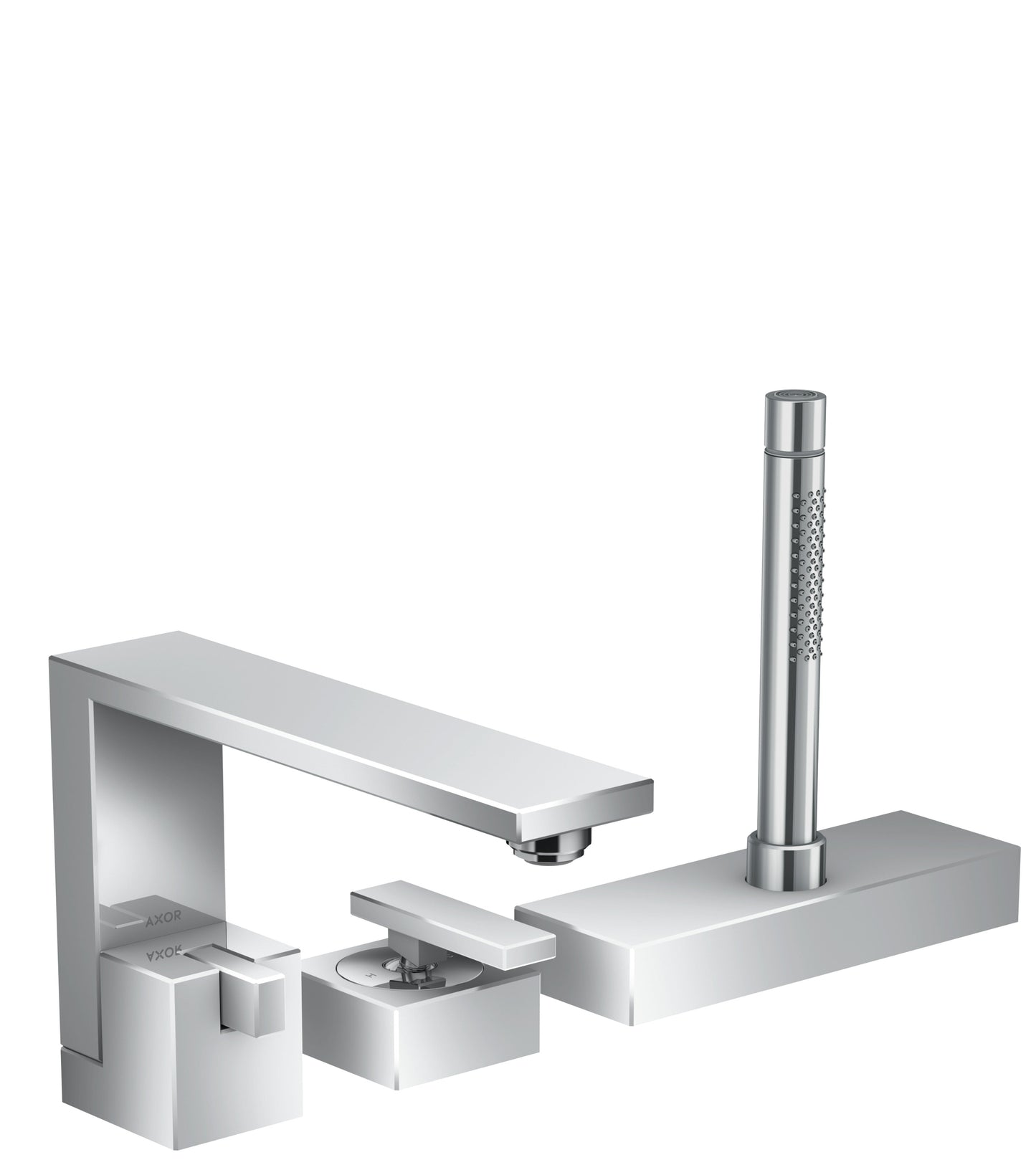 AXOR Edge 3-Hole Roman Tub Set Trim with 1.75 GPM Handshower