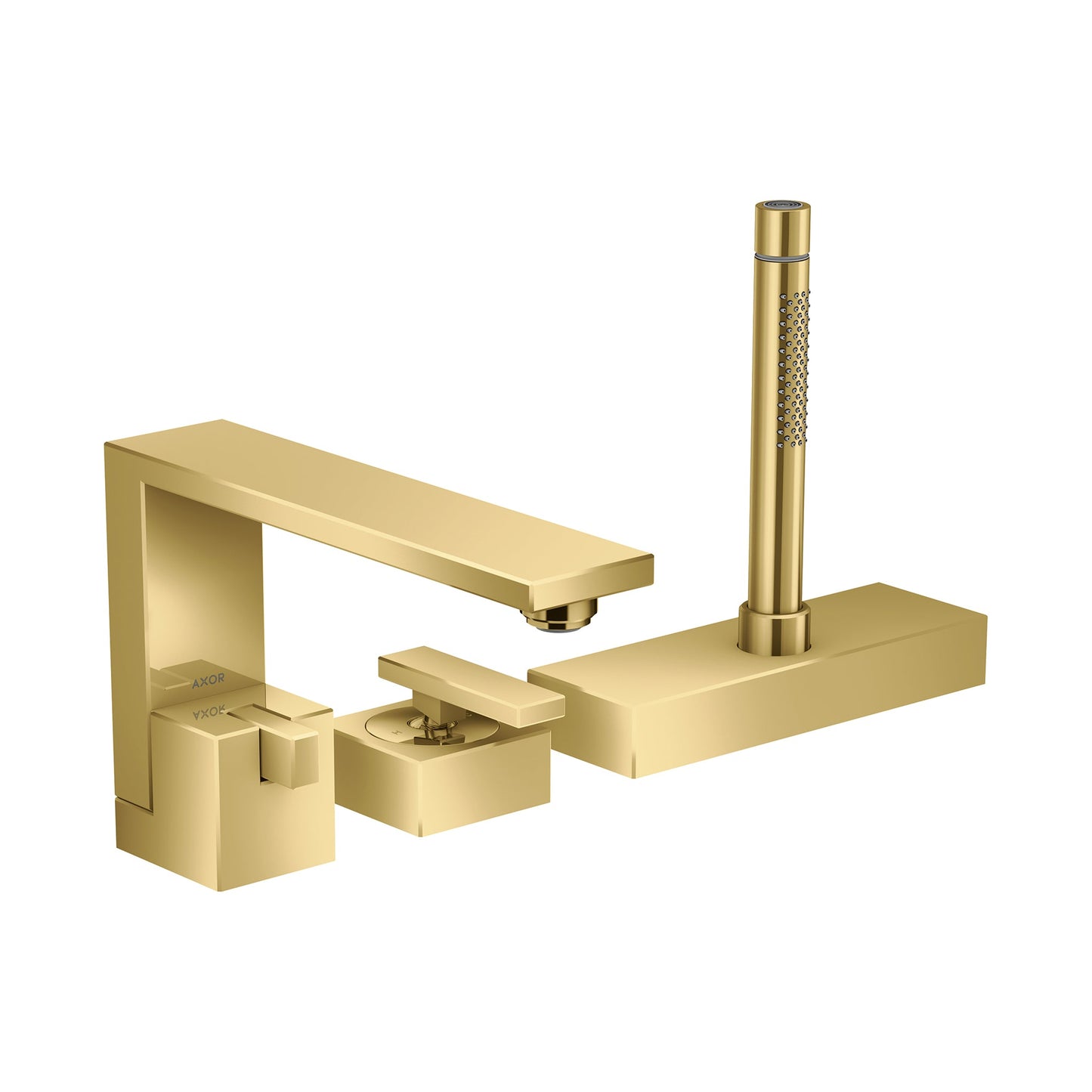 AXOR Edge 3-Hole Roman Tub Set Trim with 1.75 GPM Handshower