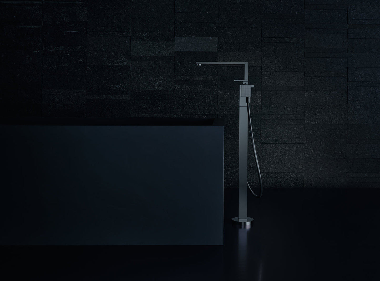 AXOR Edge Freestanding Tub Filler Trim with 1.75 GPM Handshower - Diamond Cut
