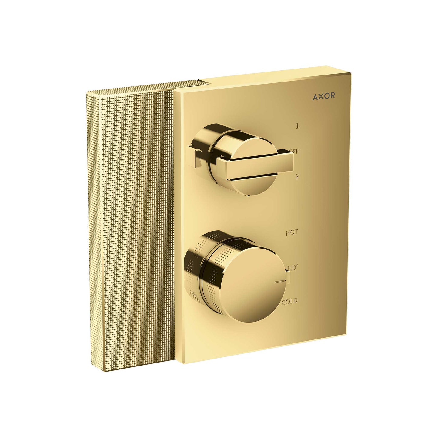 AXOR Edge Thermostatic Trim with Volume Control and Diverter - Diamond Cut