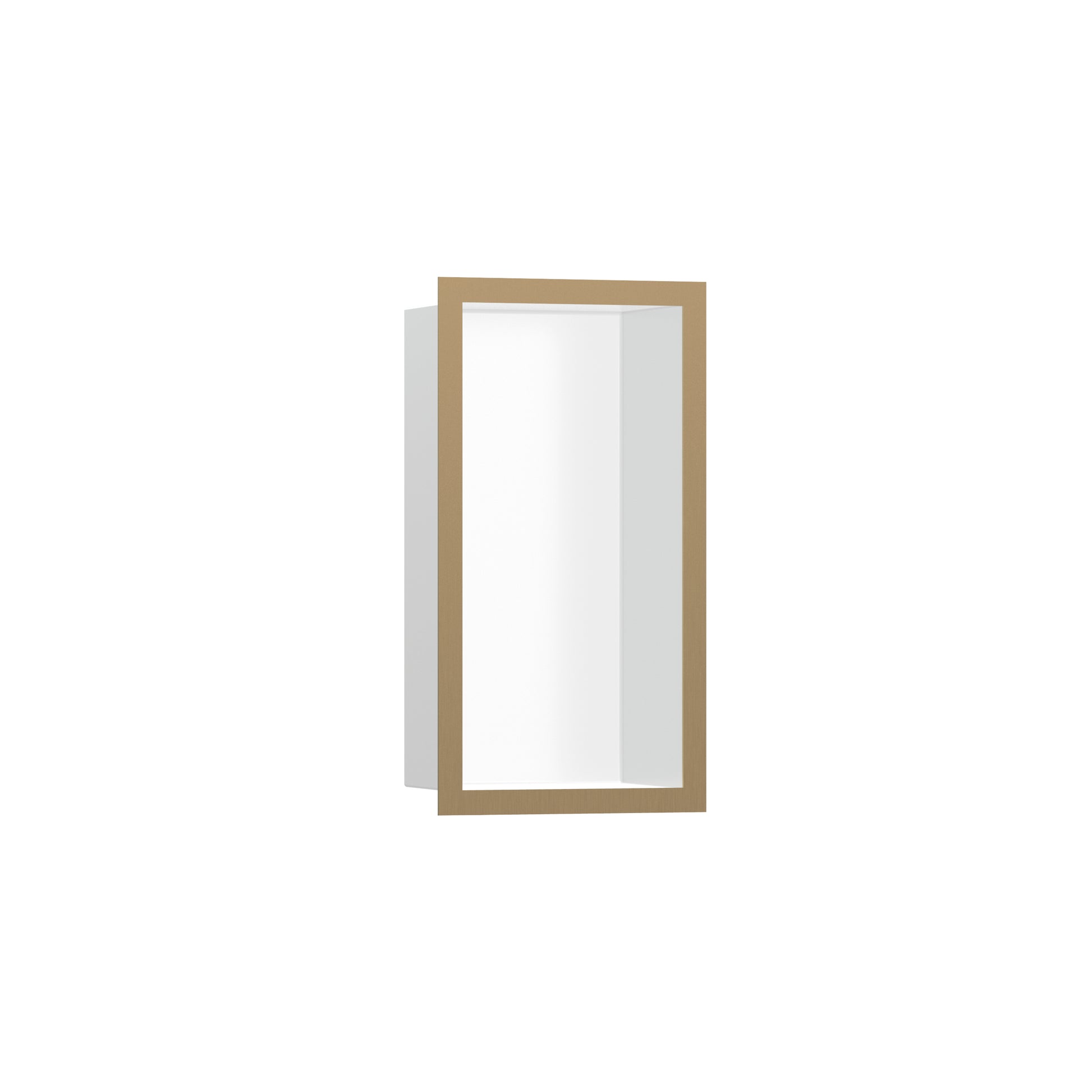 hansgrohe XtraStoris Individual Wall Niche Matte White with Design Frame 12"x 6"x 4"