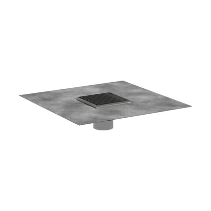 hansgrohe RainDrain Brilliance Point Drain Set 4"x 4" Trim with Height Adjustable Frame and Rough