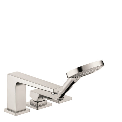 hansgrohe Metropol 3-Hole Roman Tub Set Trim with Lever Handle and 1.75 GPM Handshower