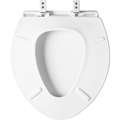 Bemis 1000CPT Round/Elongated Paramont™ Commercial Plastic Toilet Seat in White with Chrome Hinge and Stay·Tite® Commercial Fastening System™ - White