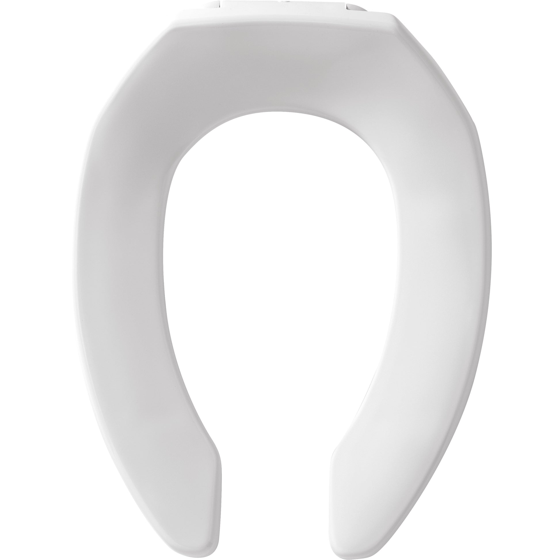 Bemis 10CT Olsonite Elongated Open Front Less Cover Commercial Plastic Toilet Seat in White Featuring Stay·Tite® Commercial Fastening System™ with Check Hinges - White