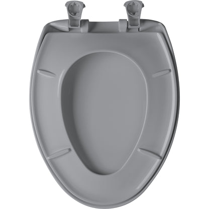 Bemis 1200SLOWT Classic Colors® Elongated Plastic Toilet Seat Featuring Stay·Tite® Seat Fastening System™, Whisper·Close®, and Easy·Clean® - Country Grey