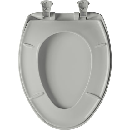 Bemis 1200SLOWT Classic Colors® Elongated Plastic Toilet Seat Featuring Stay·Tite® Seat Fastening System™, Whisper·Close®, and Easy·Clean® - Ice Grey