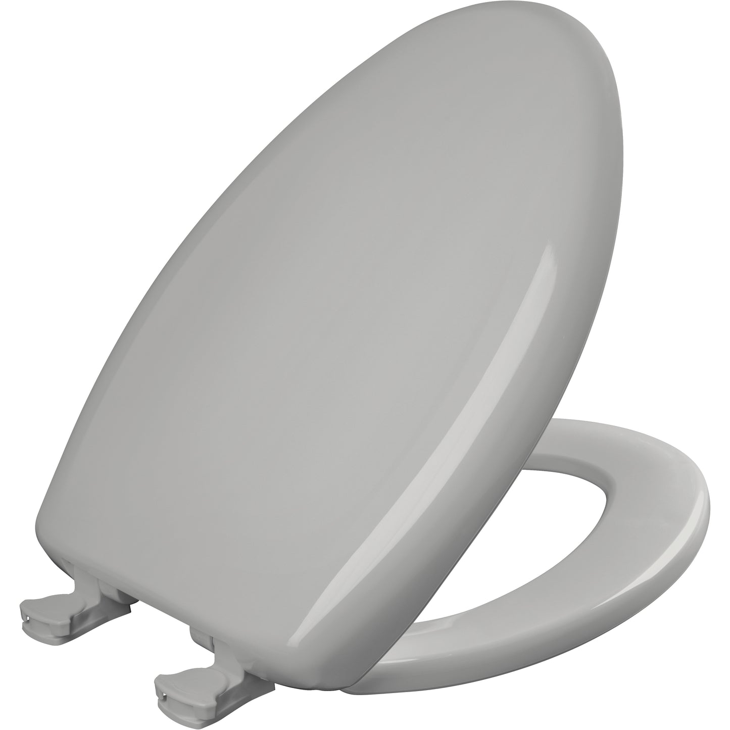 Bemis 1200SLOWT Classic Colors® Elongated Plastic Toilet Seat Featuring Stay·Tite® Seat Fastening System™, Whisper·Close®, and Easy·Clean® - Silver