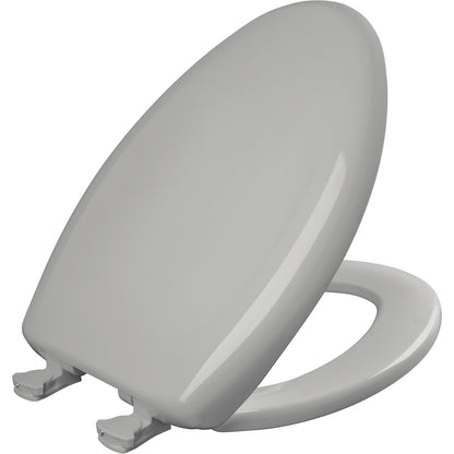 Bemis 1200SLOWT Classic Colors® Elongated Plastic Toilet Seat Featuring Stay·Tite® Seat Fastening System™, Whisper·Close®, and Easy·Clean® - Silver