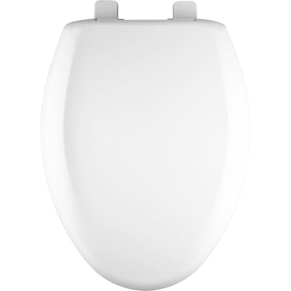 Bemis 1250TTA Plastic Open Front with Cover Toilet Seat with Top·Tite® Hinges - White