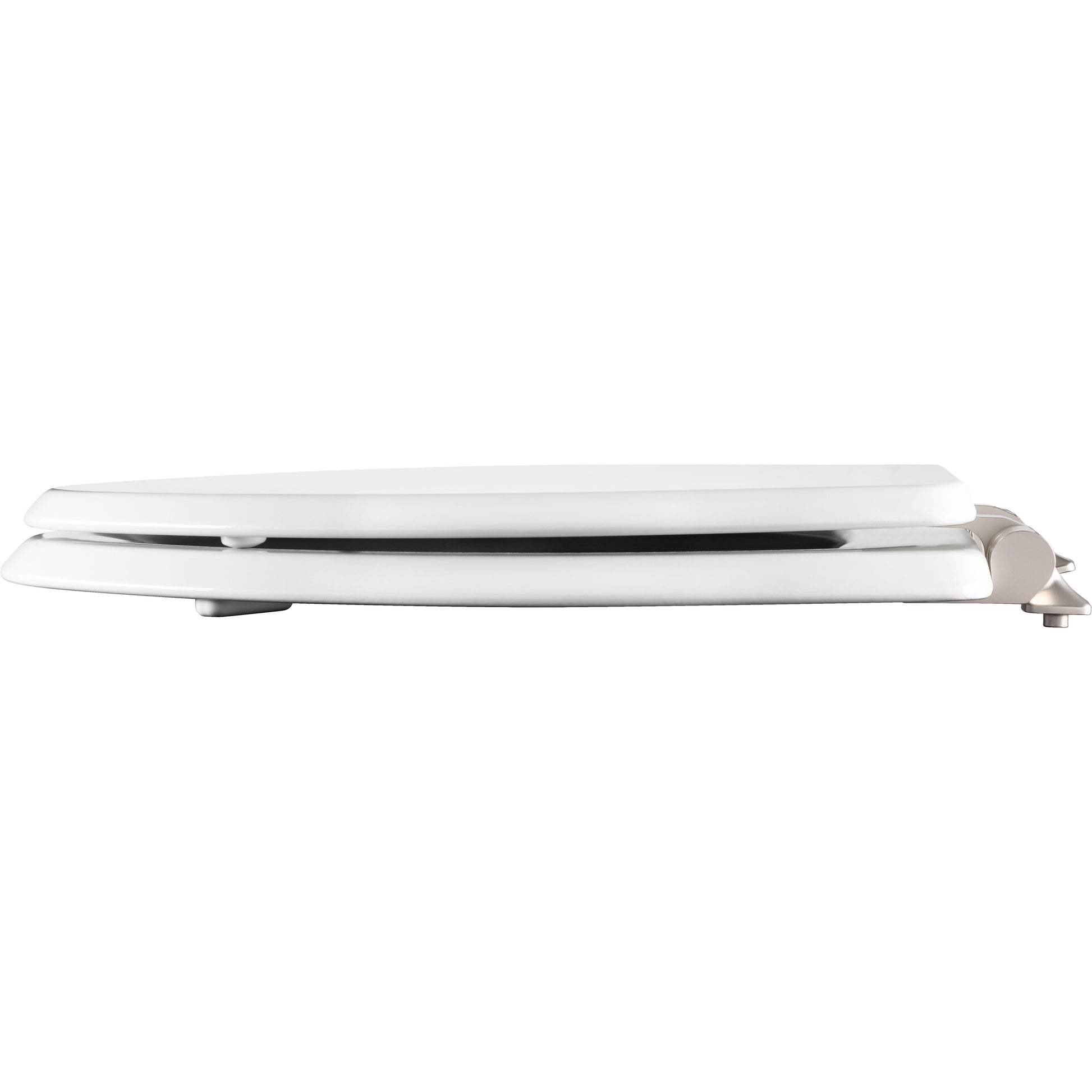 Bemis 126NISLA Mayfair by Bemis Benton® Elongated Enameled Wood White Featuring Stay·Tite® Seat Fastening System™ and Whisper·Close® with Metal Brushed Nickel Hinges - White