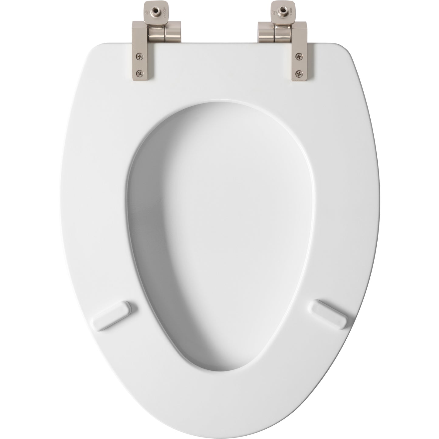 Bemis 126NISLA Mayfair by Bemis Benton® Elongated Enameled Wood White Featuring Stay·Tite® Seat Fastening System™ and Whisper·Close® with Metal Brushed Nickel Hinges - White