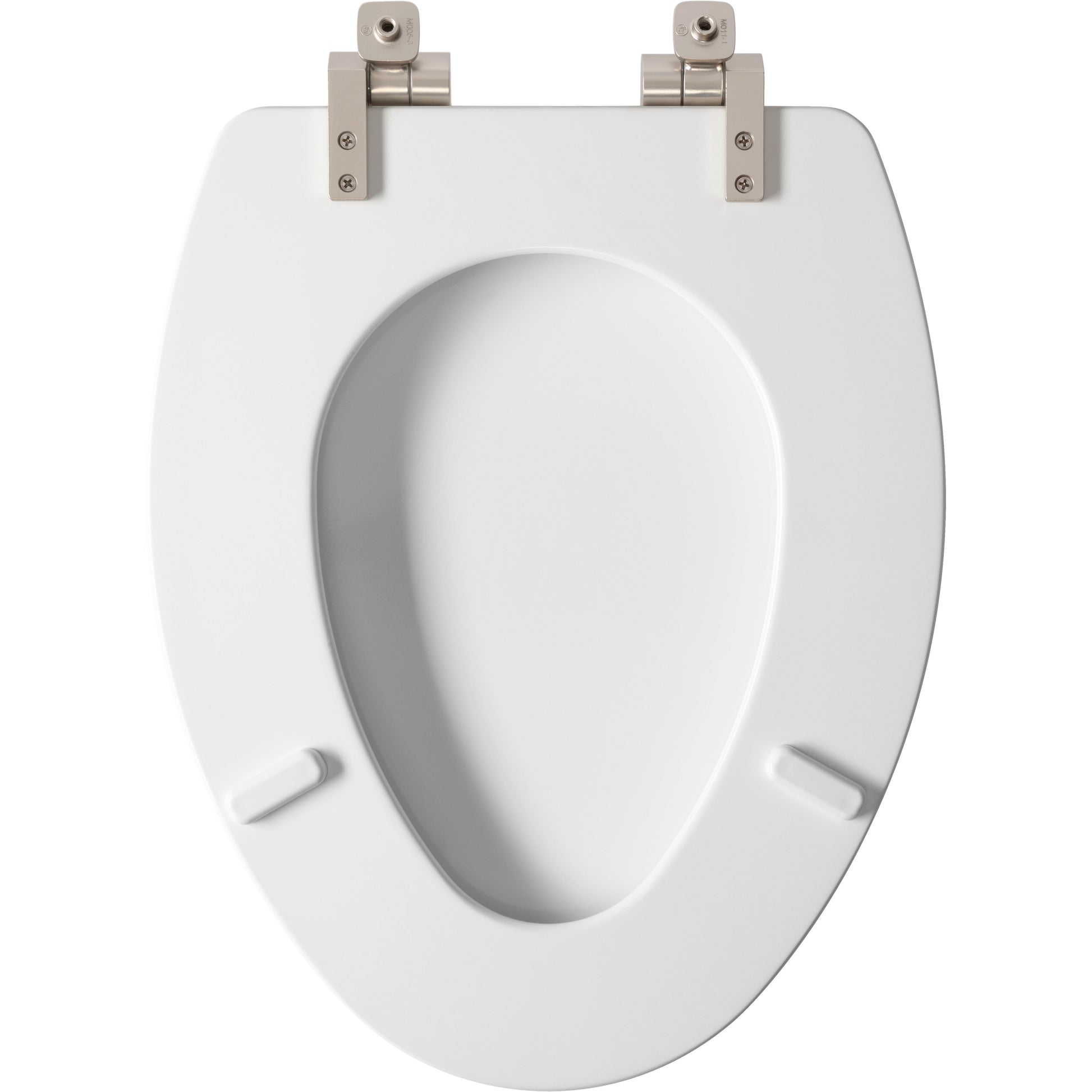Bemis 126NISLA Mayfair by Bemis Benton® Elongated Enameled Wood White Featuring Stay·Tite® Seat Fastening System™ and Whisper·Close® with Metal Brushed Nickel Hinges - White