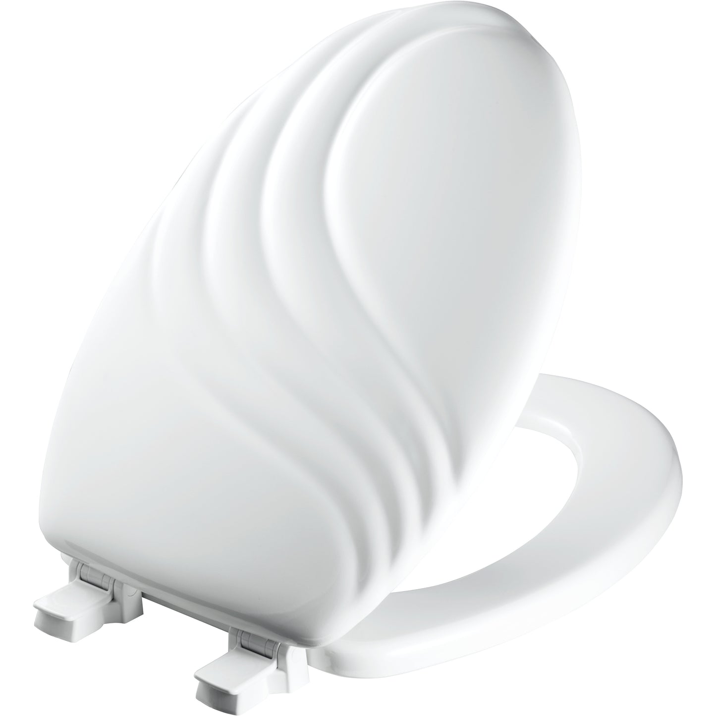 Bemis 127ECA Mayfair by Bemis Swirl™ Elongated Enameled Wood Swirl Design Toilet Seat in White with Stay·Tite® Seat Fastening System™ and Easy·Clean® - White