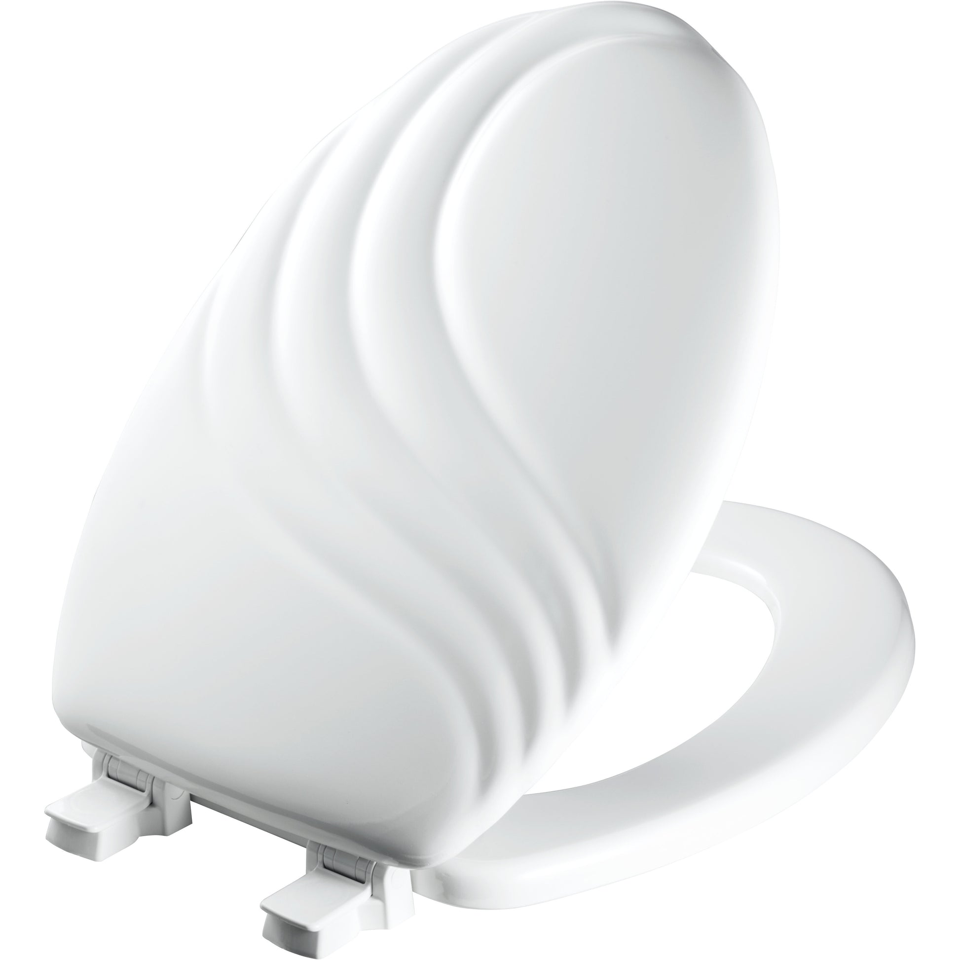 Bemis 127ECA Mayfair by Bemis Swirl™ Elongated Enameled Wood Swirl Design Toilet Seat in White with Stay·Tite® Seat Fastening System™ and Easy·Clean® - White