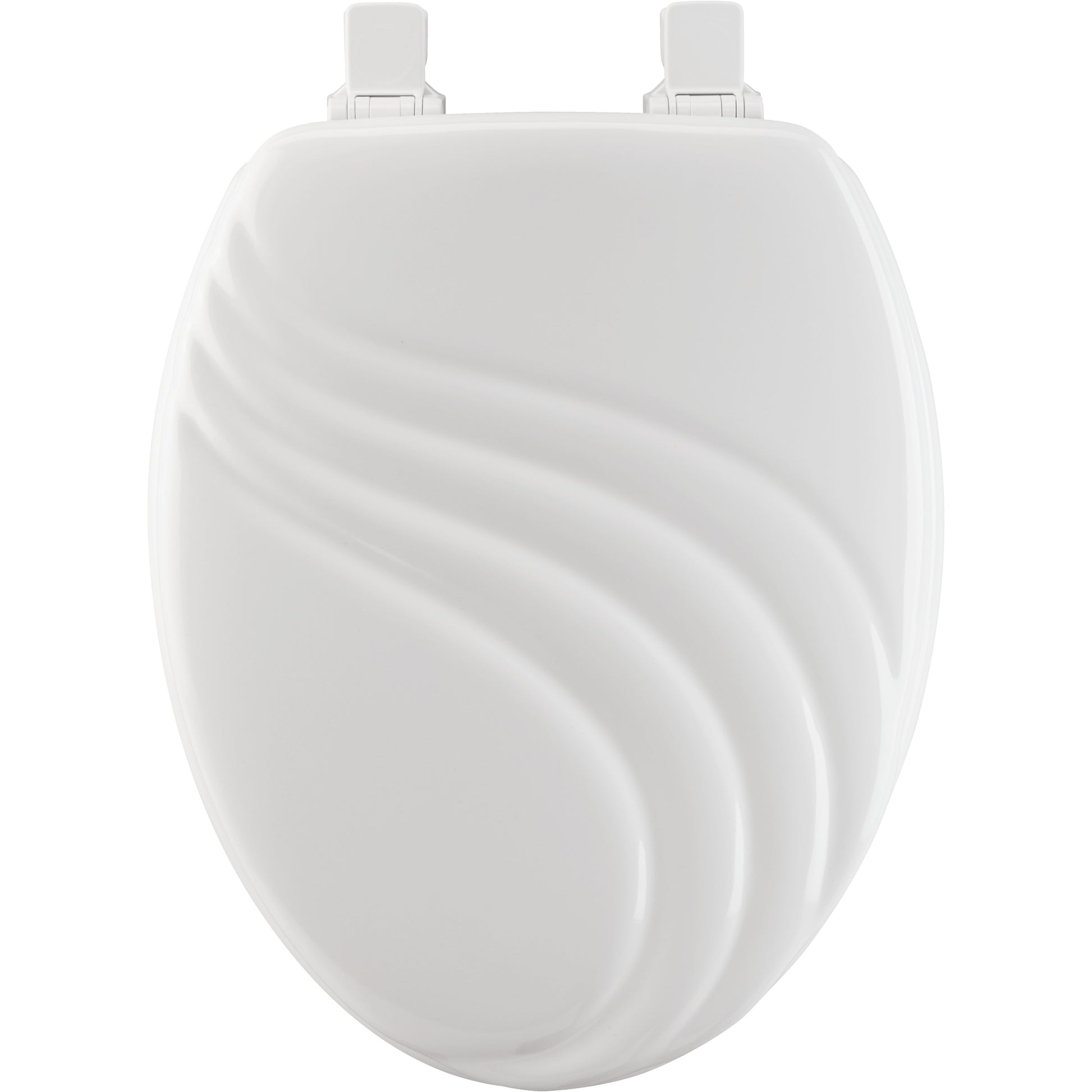Bemis 127ECA Mayfair by Bemis Swirl™ Elongated Enameled Wood Swirl Design Toilet Seat in White with Stay·Tite® Seat Fastening System™ and Easy·Clean® - White