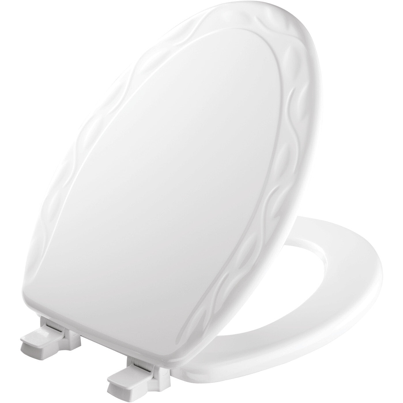 Bemis 134ECA Mayfair by Bemis Ivy™ Elongated Enameled Wood Ivy Design Toilet Seat in White with Stay·Tite® Seat Fastening System™ and Easy·Clean® - White