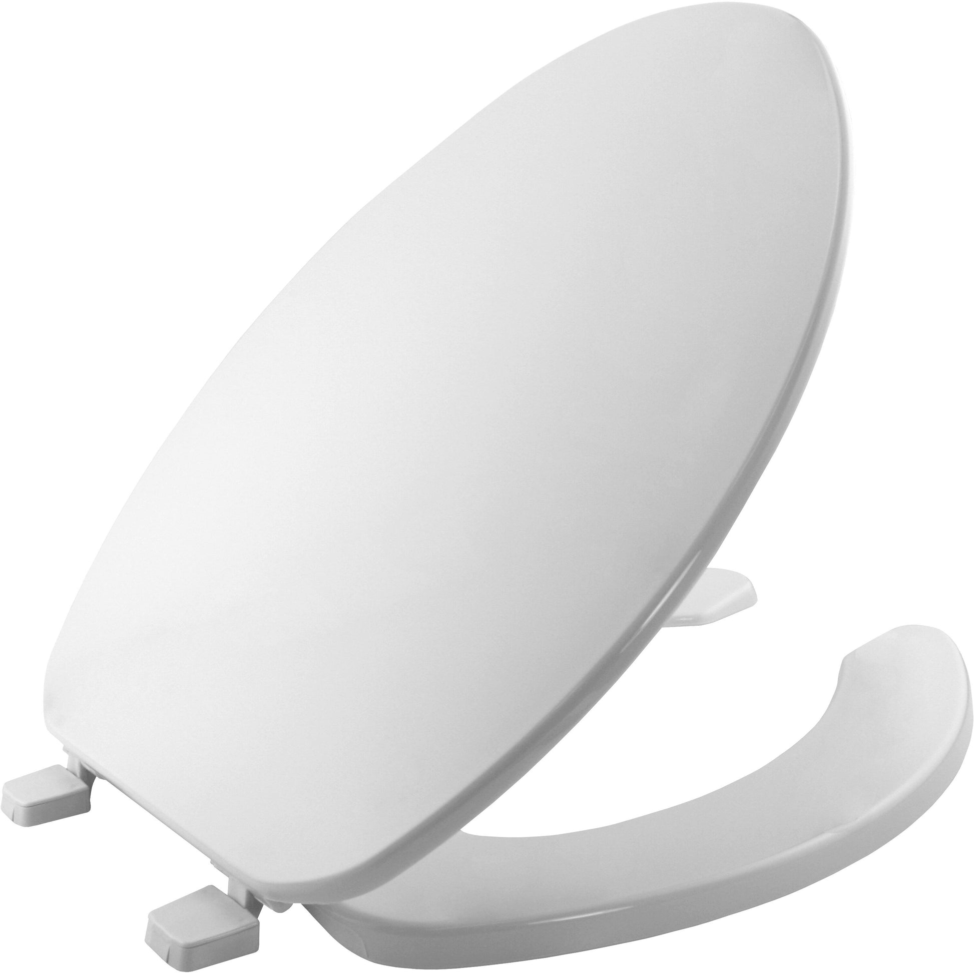 Bemis 175 Elongated Plastic Open Front with Cover Toilet Seat with Top·Tite® Hinges - White