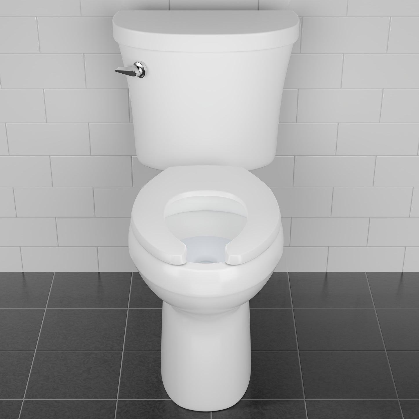Bemis 1955SSCT Elongated Open Front Less Cover Commercial Plastic Toilet Seat in White with Stay·Tite® Commercial Fastening System™ Self-Sustaining Check Hinge - White