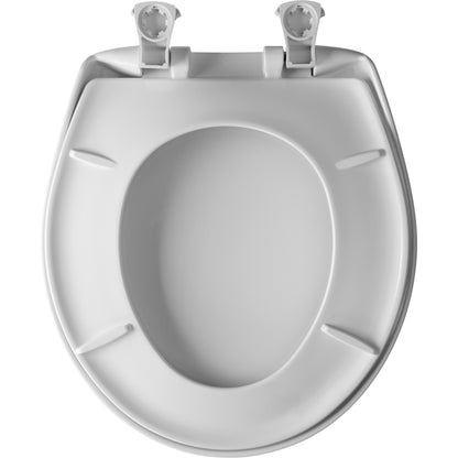 Bemis 200SLOWT Classic Colors® Round Plastic Toilet Seat Featuring Stay·Tite® Seat Fastening System™, Whisper·Close®, and Easy·Clean® - Crane White