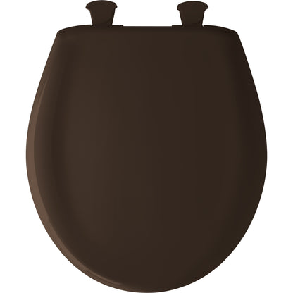 Bemis 200SLOWT Classic Colors® Round Plastic Toilet Seat Featuring Stay·Tite® Seat Fastening System™, Whisper·Close®, and Easy·Clean® - Espresso Brown