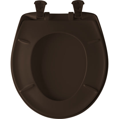 Bemis 200SLOWT Classic Colors® Round Plastic Toilet Seat Featuring Stay·Tite® Seat Fastening System™, Whisper·Close®, and Easy·Clean® - Espresso Brown