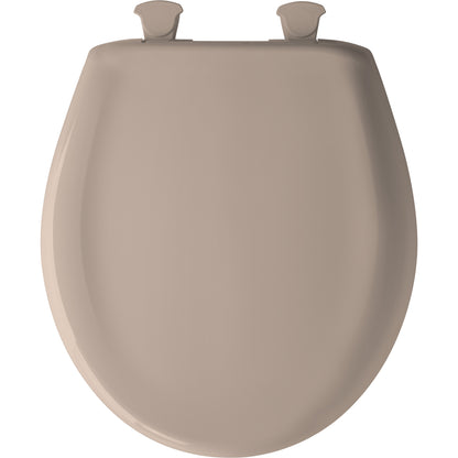 Bemis 200SLOWT Classic Colors® Round Plastic Toilet Seat Featuring Stay·Tite® Seat Fastening System™, Whisper·Close®, and Easy·Clean® - Fawn Beige