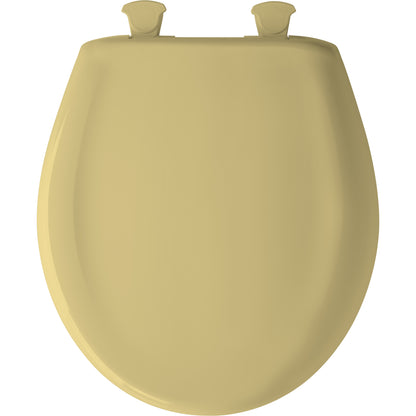 Bemis 200SLOWT Classic Colors® Round Plastic Toilet Seat Featuring Stay·Tite® Seat Fastening System™, Whisper·Close®, and Easy·Clean® - Harvest Gold