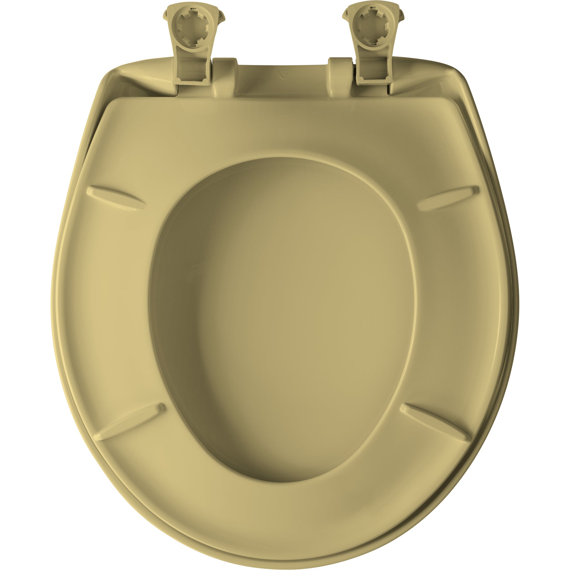 Bemis 200SLOWT Classic Colors® Round Plastic Toilet Seat Featuring Stay·Tite® Seat Fastening System™, Whisper·Close®, and Easy·Clean® - Harvest Gold