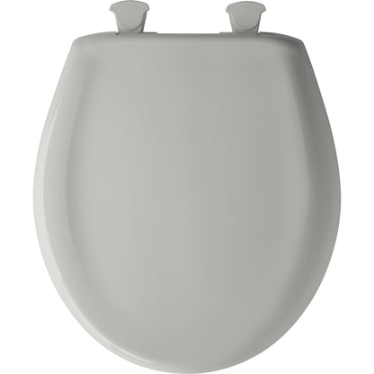 Bemis 200SLOWT Classic Colors® Round Plastic Toilet Seat Featuring Stay·Tite® Seat Fastening System™, Whisper·Close®, and Easy·Clean® - Ice Grey