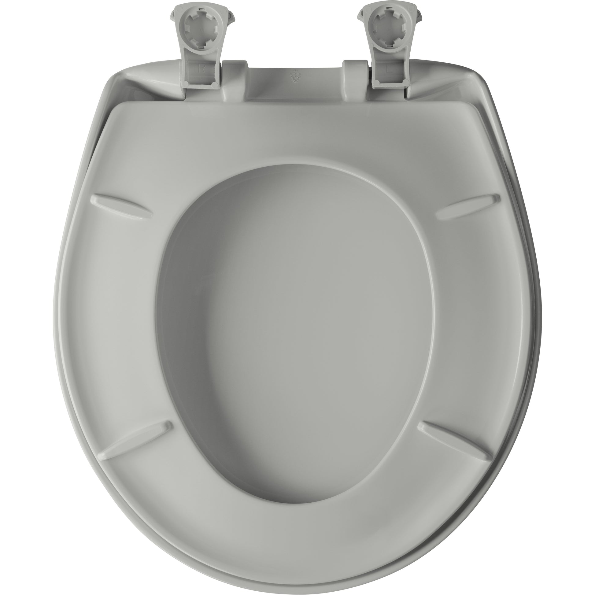 Bemis 200SLOWT Classic Colors® Round Plastic Toilet Seat Featuring Stay·Tite® Seat Fastening System™, Whisper·Close®, and Easy·Clean® - Ice Grey