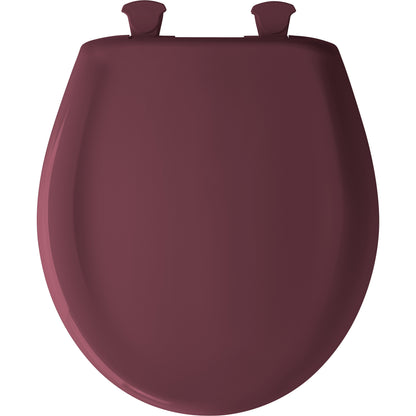 Bemis 200SLOWT Classic Colors® Round Plastic Toilet Seat Featuring Stay·Tite® Seat Fastening System™, Whisper·Close®, and Easy·Clean® - Loganberry